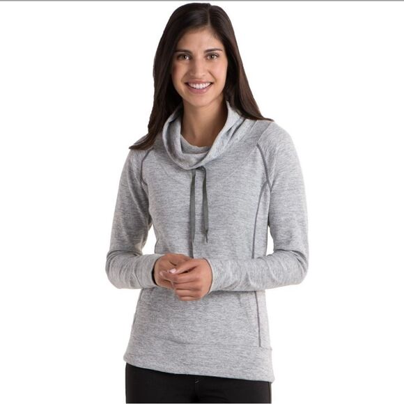 KUHL gray cowl neck Lea pullover sweatshirt‎ sweater with thumb holes M - Picture 1 of 13